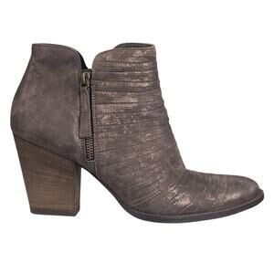 Paul Green Women's Malibu Brown Leather Side Zip Ankle Boot Size 7.5 US 10